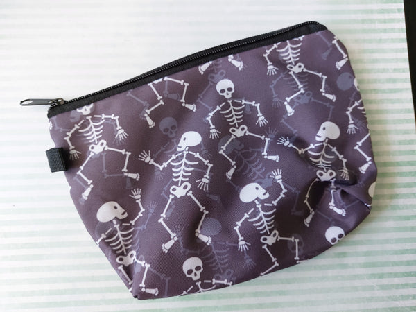 skeleton make-up pouch