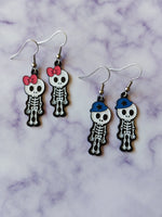 enamel skeleton earrings
