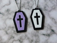 layered acrylic coffin necklaces 