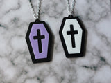 layered acrylic coffin necklaces 