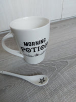 mug & spoon set - morning potion (white)