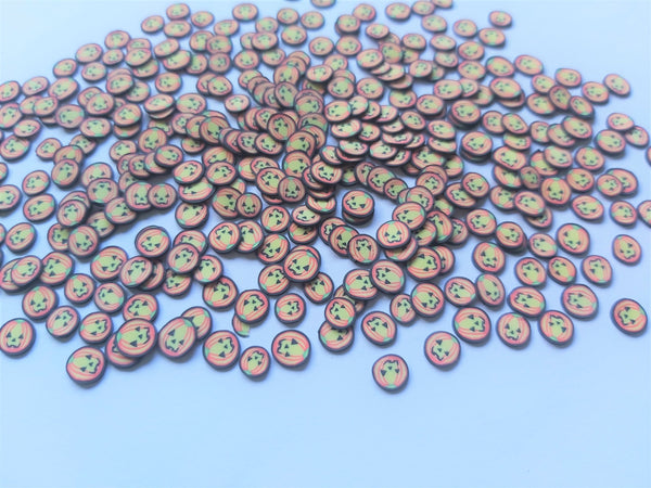 100 x Polymer Clay Cabochon Slices - 5mm - Pumpkin