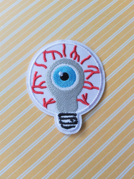 70mm eyeball lightbulb iron-on applique