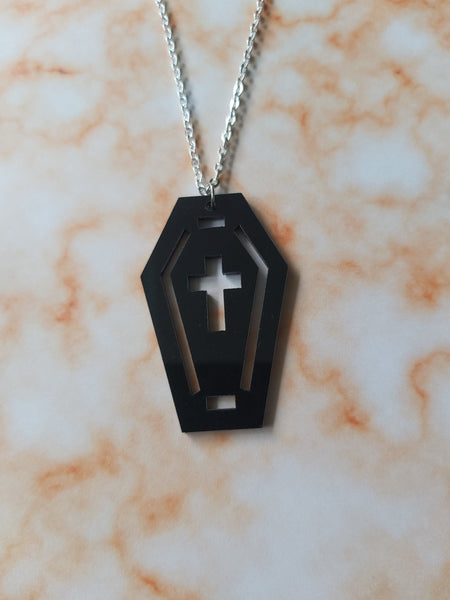 coffin necklace - black