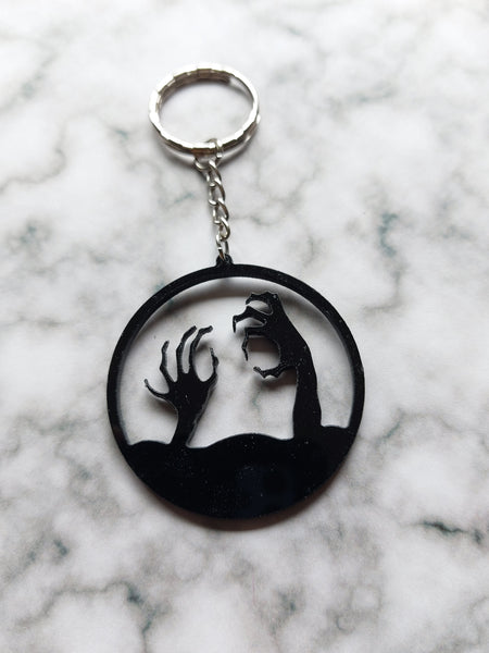 zombie hands keyring 