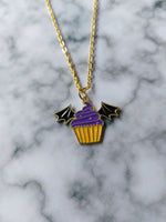 bat cupcake necklace (gold plated) 