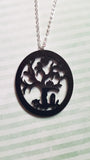 haunted tree cameo necklace - black