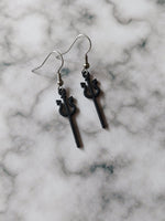 devil trident earrings - black 