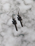 devil trident earrings - black 