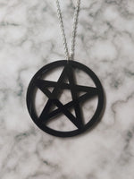 pentagram necklace - black