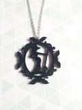 witch cameo necklace - black 