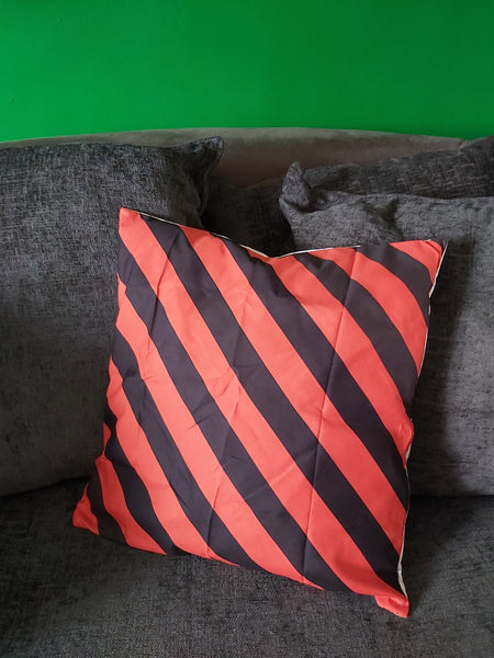 Orange & Black Stripes Cushion (Cover Only)