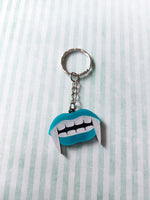 vampire fang keyring - blue 