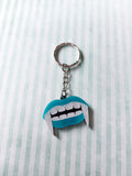 vampire fang keyring - blue 