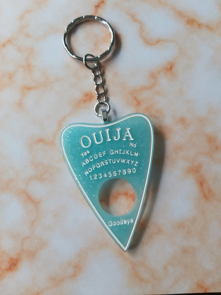 ouija planchette keyring - blue