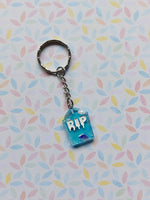 RIP gravestone keyring - blue (foil) 
