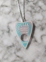 ouija planchette necklace - blue & pink 