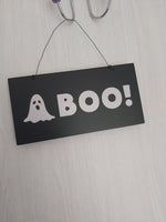 boo ghost hanging wall sign 
