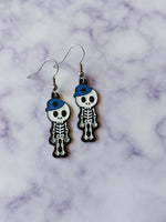 enamel skeleton earrings - boy 