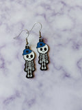enamel skeleton earrings - boy 
