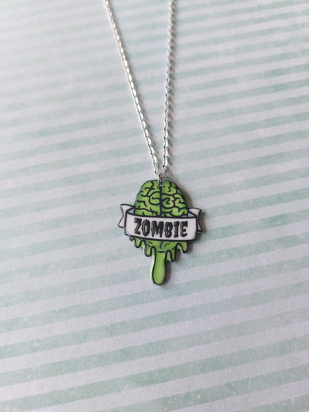 zombie necklace - brain 