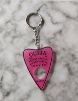 ouija planchette keyring - bright pink