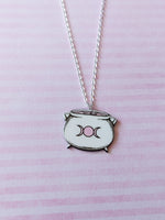 pink witchcraft necklace - cauldron 