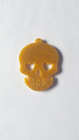 50mm acrylic skull pendant - gold (glitter)