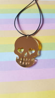 skull necklace - gold (mirror) 