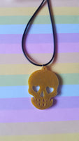 skull necklace - gold (glitter)