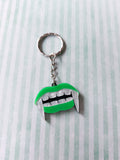 vampire fang keyring - green 