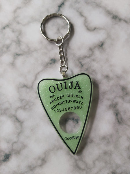 ouija planchette keyring - green