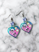 heart potion vial earrings