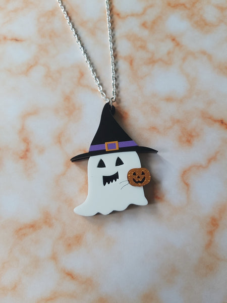 witch ghost necklace