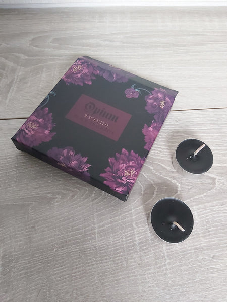 opium scented tealight candles (box of 9) 