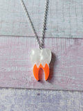 neon tooth necklace - orange