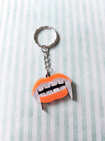 vampire fang keyring - orange 