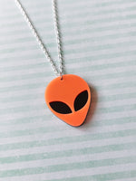 neon alien necklace - orange 