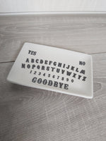 ouija board trinket dish (white) 