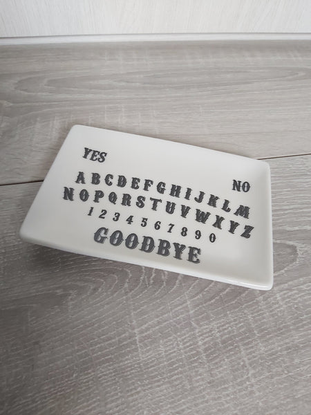 ouija board trinket dish (white) 