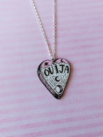 pink witchcraft necklace - ouija planchette 