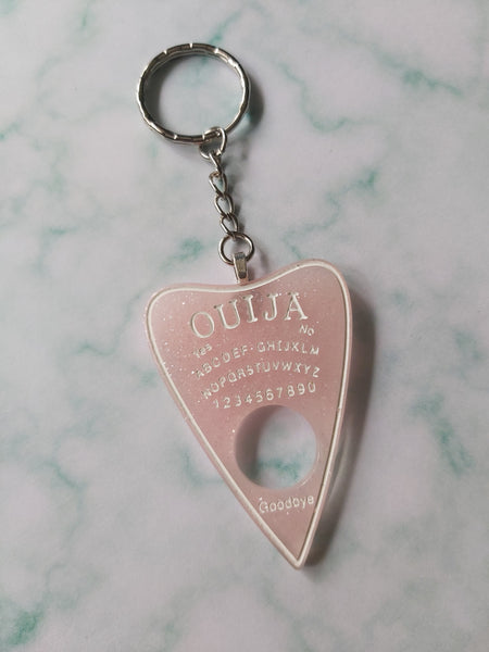 ouija planchette keyring - pale pink 
