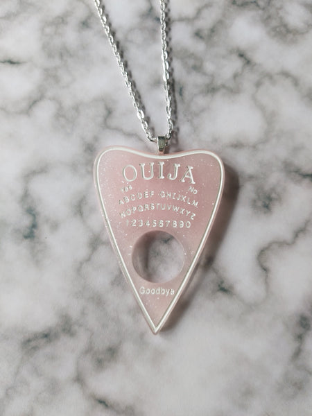 ouija planchette necklace - pale pink