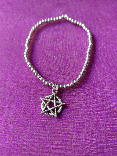beaded pentagram charm bracelet 