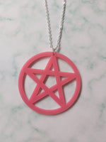 pentagram necklace - pink 