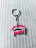 vampire fang keyring - pink 