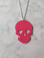 skull necklace - pink