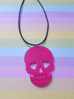 skull necklace - pink