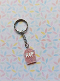 RIP Glitter Gravestone Keyring | Spooky Halloween Accessory | Gothic Glitter Tombstone Bag Charm
