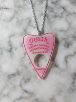 ouija planchette necklace - pink & white